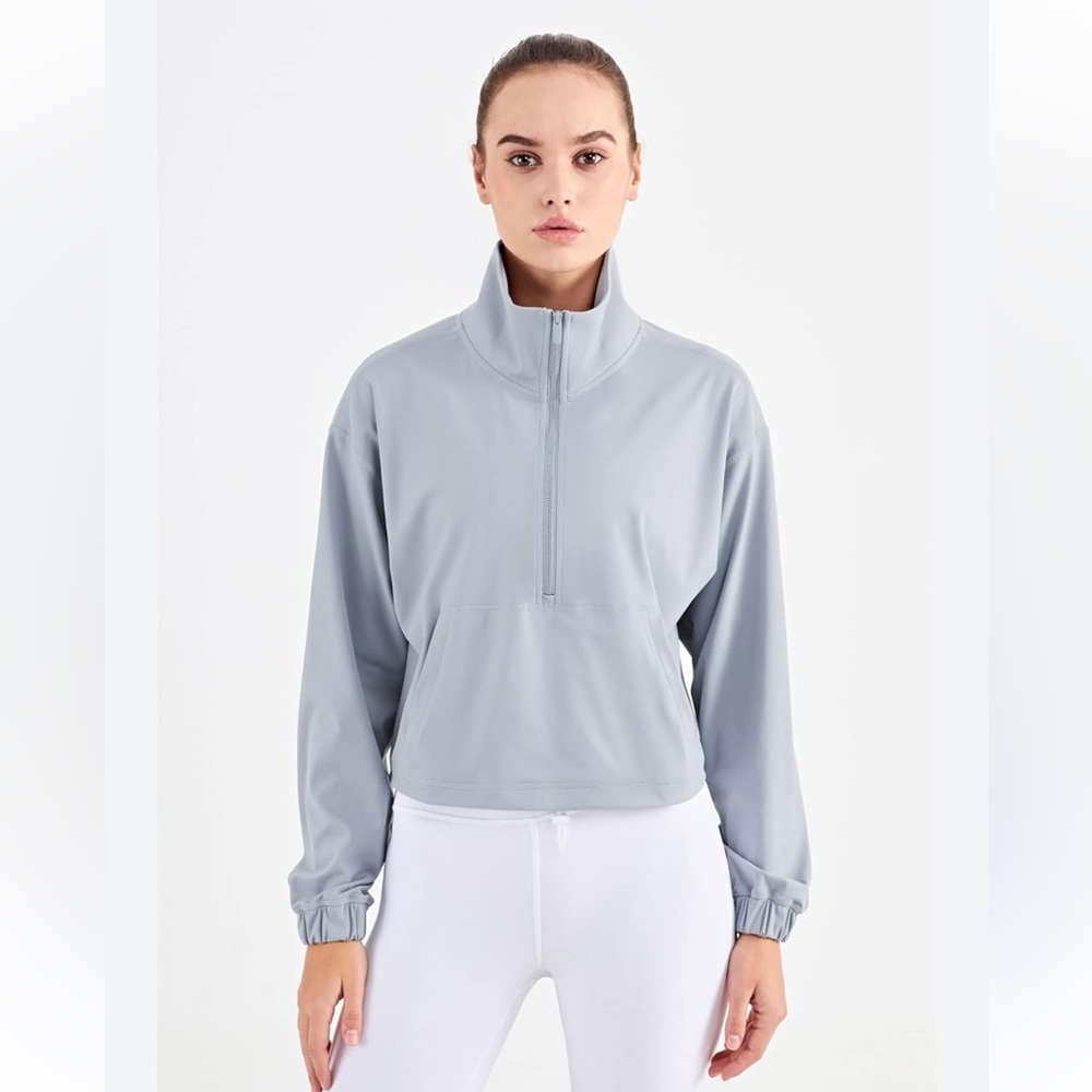 Gray Quarter-Zip Pullover
